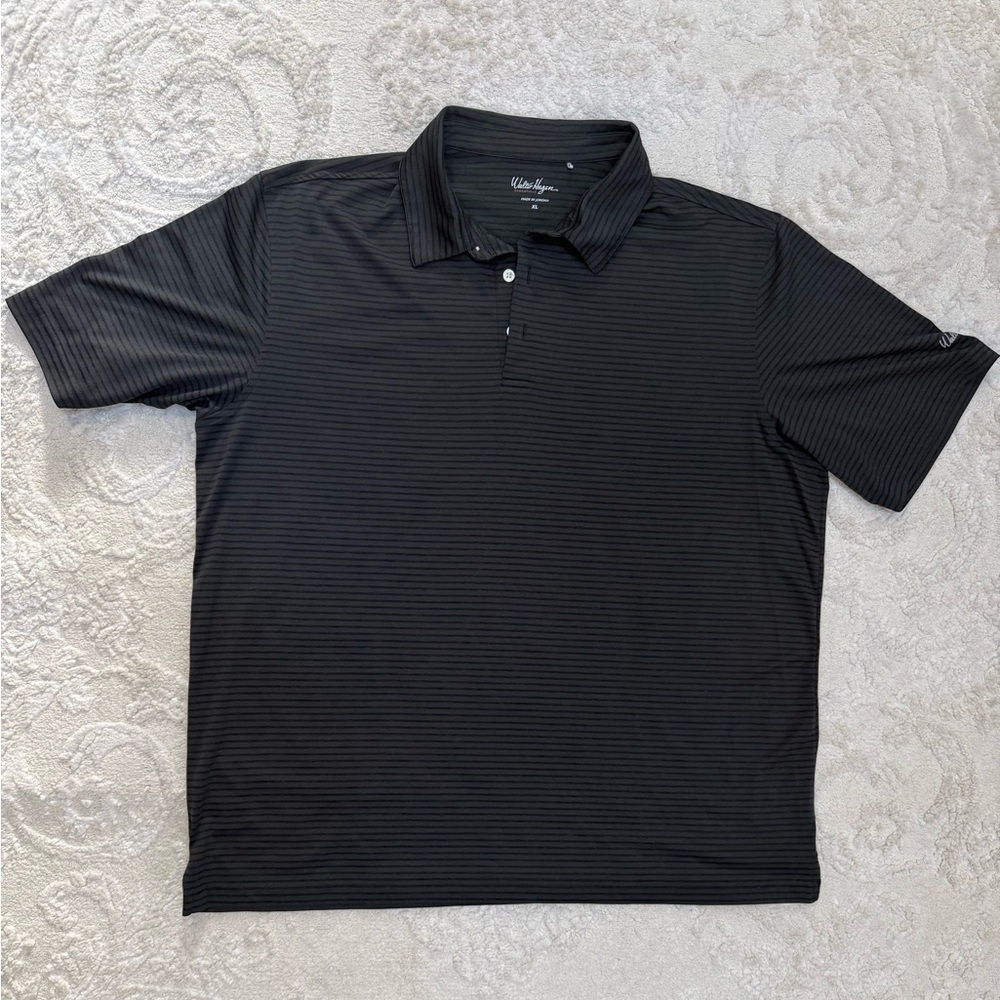 Walter Hagen Essentials Men’s XL Black Striped‎ Golf Polo Short Sleeve Polyester